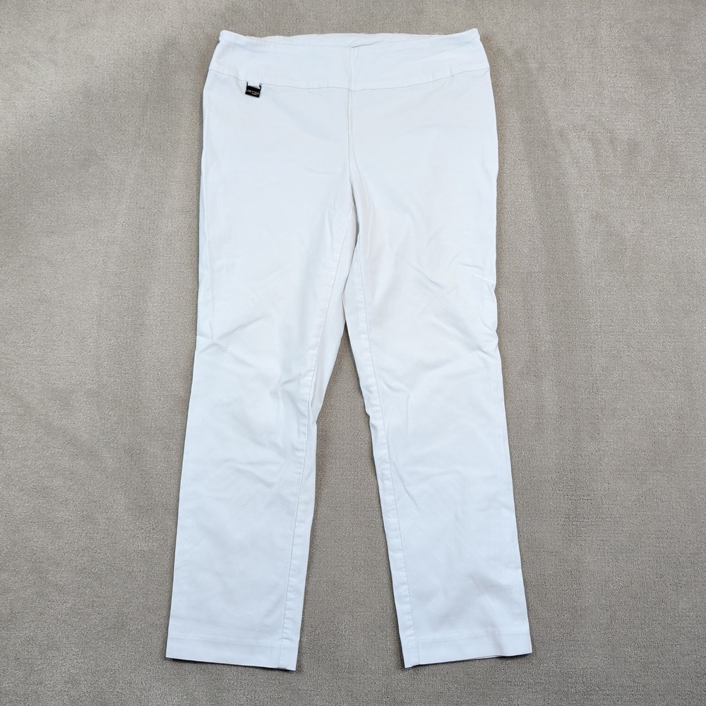 Lisette Montreal Modern Pull On Straight Leg Pants 8 White Minimalist Classic